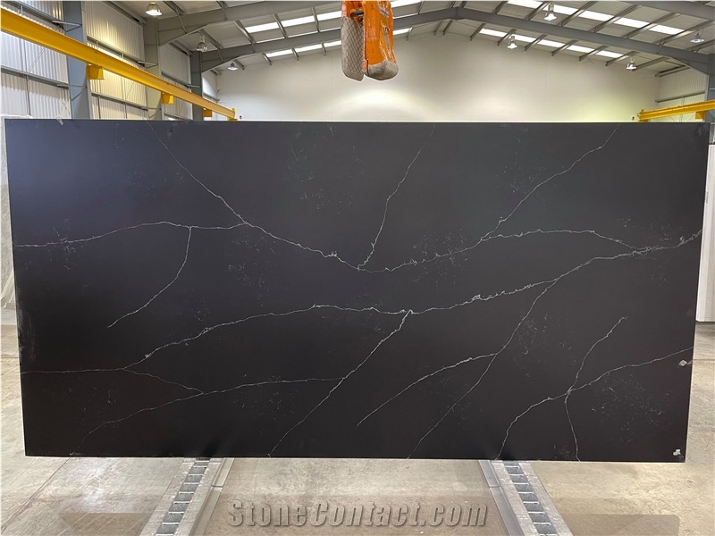 Black Calacatta Marquina Quartz Slabs Top Factory Marble