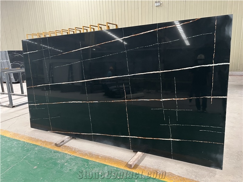 Black Calacatta Quartz Slabs Lauren King Horizon Artificial