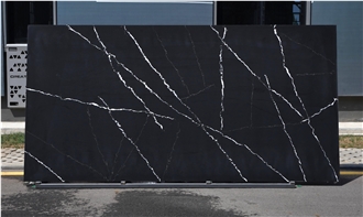 Black Calacatta Quartz Slabs Lauren King Horizon Artificial