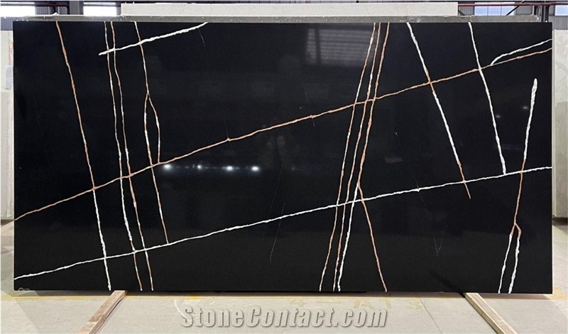 Black Calacatta Quartz Slabs Lauren King Horizon Artificial