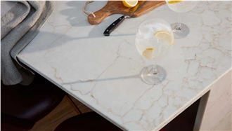 Calacatta Gold Artificial Quartz Slabs Horizon Top Factory