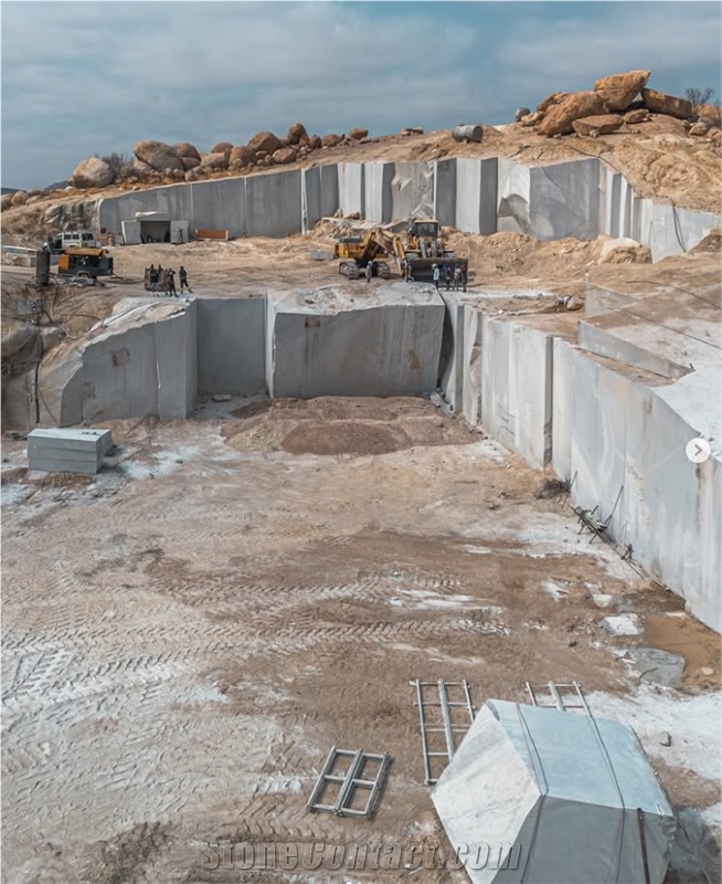White Namibe Marble Quarry