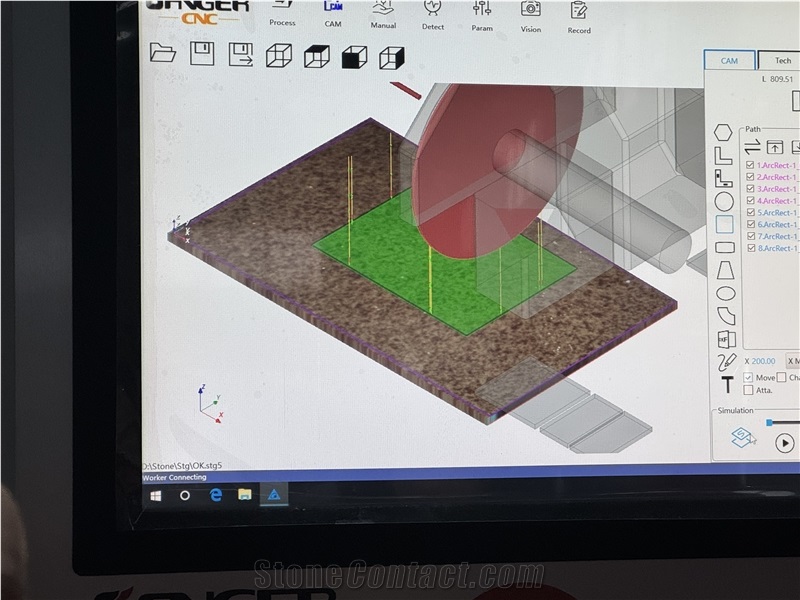 New Design 5 Axis Slabs Cutting Machine 5+1 ATC Bridge Sawing Machine