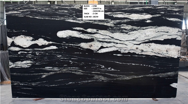 Cosmic Black Granite Slabs