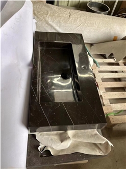 Hot Sale Natural Black Marble Rectangle Basins