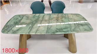 Natural Luxury Stone Green Marble Dining Tops Table Top