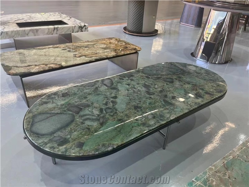 Natural Luxury Stone Green Marble Dining Tops Table Top