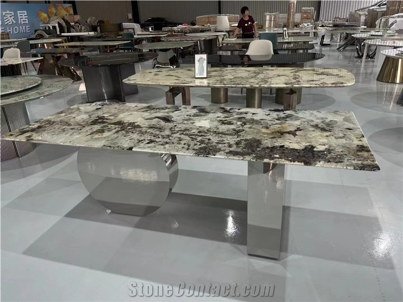 Natural Luxury Stone Green Marble Dining Tops Table Top