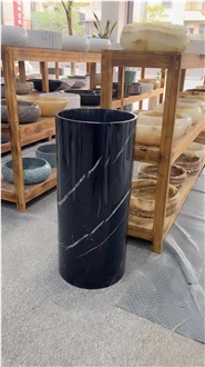 Polished Black Marble Freestanding Sinks
