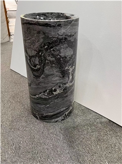 Polished Black Marble Freestanding Sinks