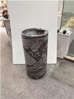 Polished Black Marble Freestanding Sinks