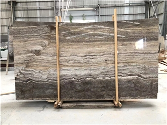 Polished Dark Silver Travertine Slabs