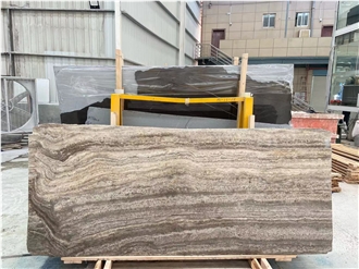 Polished Dark Silver Travertine Slabs
