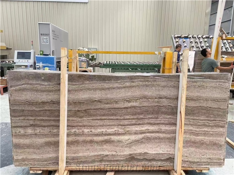 Polished Dark Silver Travertine Slabs