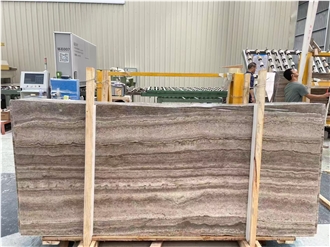 Polished Dark Silver Travertine Slabs
