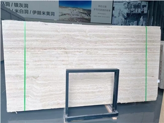 White Travertine Slabs Tile Wall