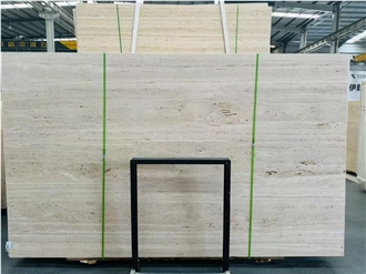 White Travertine Slabs Tile Wall