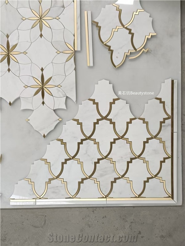 Classic Mosaic Pattern Design Natural Marble For Wall Decor