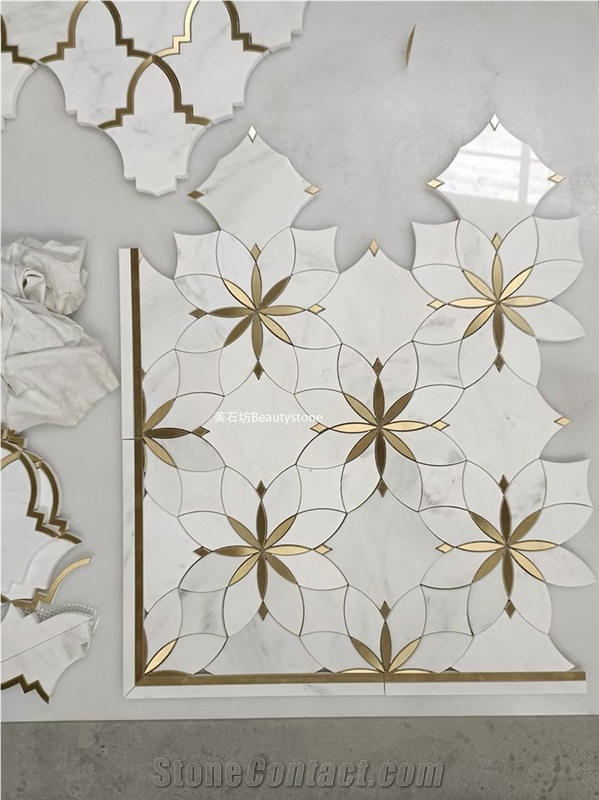 Classic Mosaic Pattern Design Natural Marble For Wall Decor