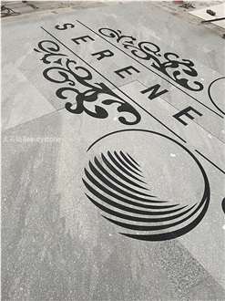 Granite Waterjet Medallions Pattern Logo Outside Flooring