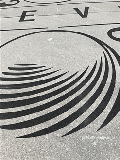 Granite Waterjet Medallions Pattern Logo Outside Flooring