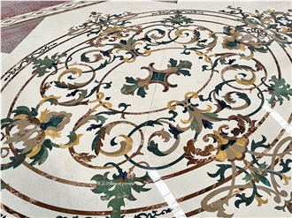 Luxurious Marble Waterjet Pattern Carpet Medallions Tile