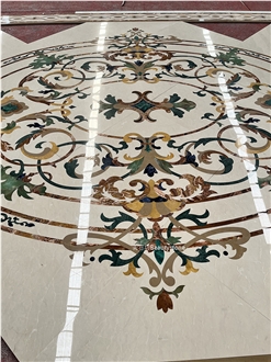 Luxurious Marble Waterjet Pattern Carpet Medallions Tile