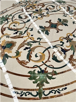 Luxurious Marble Waterjet Pattern Carpet Medallions Tile