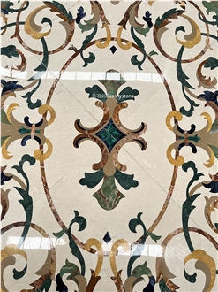 Luxurious Marble Waterjet Pattern Carpet Medallions Tile