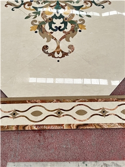 Luxury Waterjet Border Line Marble Tiles For Villa House