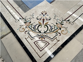 Marble Floor Waterjet Border Decos Frame Polished Tiles