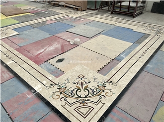 Marble Floor Waterjet Border Decos Frame Polished Tiles