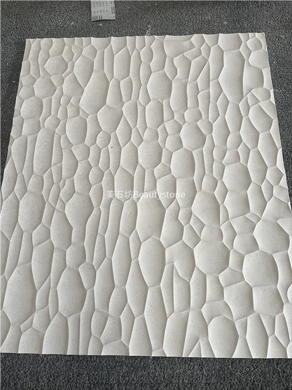 Porto Beige Limestone CNC Wall Panels For House Decoration