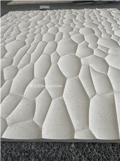 Porto Beige Limestone CNC Wall Panels For House Decoration