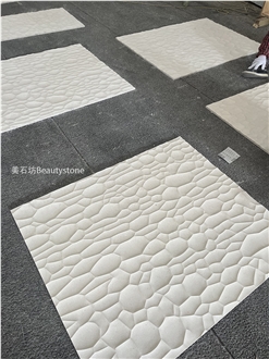 Porto Beige Limestone CNC Wall Panels For House Decoration