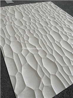 Porto Beige Limestone CNC Wall Panels For House Decoration