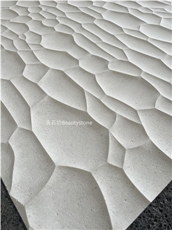 Porto Beige Limestone CNC Wall Panels For House Decoration