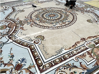 Waterjet Marble Medallions For Hallway Floor Inlay Pattern