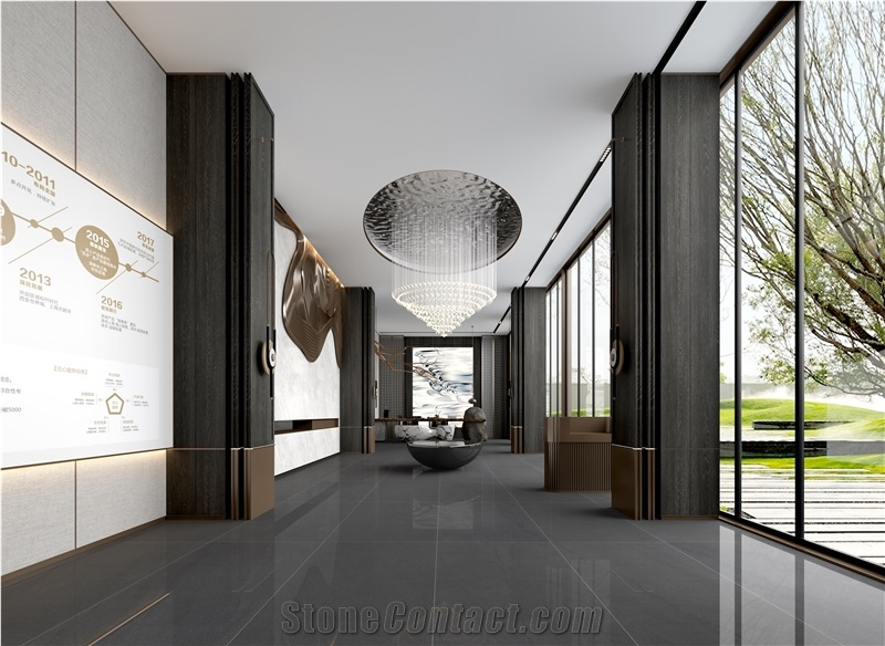 Black Sandstone Unglazed Polish Porcelain Tiles