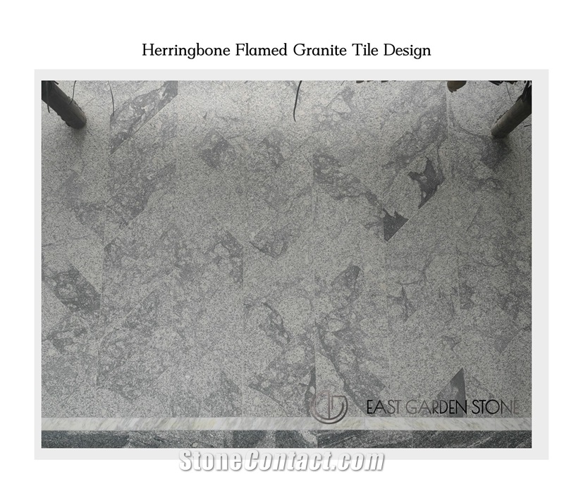 Herringbone New Landscape Grey Granite Floor Tiles