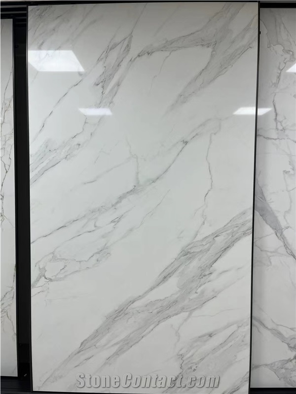 3D Printed Full Veins Calacatta Quartz Slabs