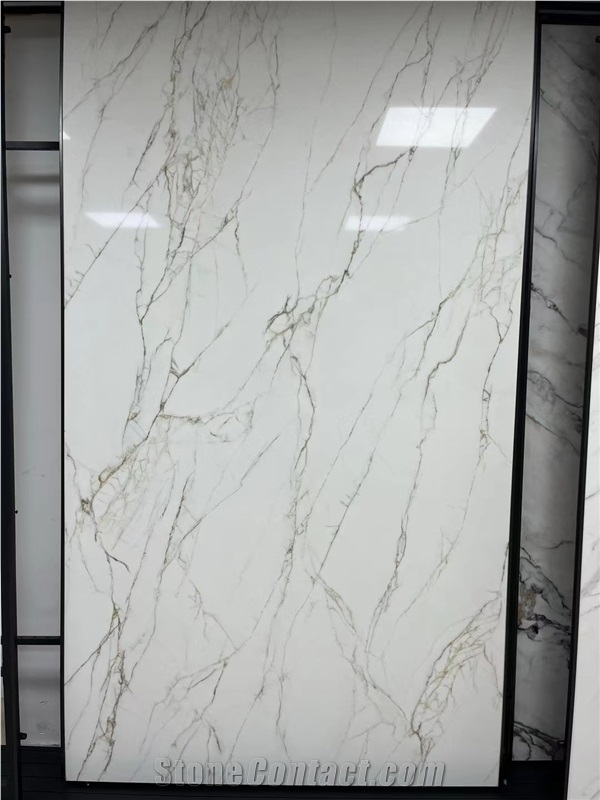 3D Printed Full Veins Calacatta Quartz Slabs