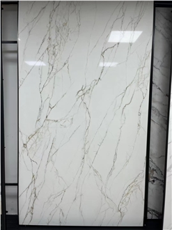 3D Printed Full Veins Calacatta Quartz Slabs