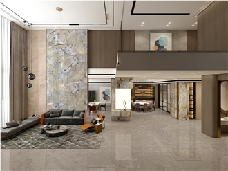Luxury Monet Garden Quartzite Slabs For Interior Decor