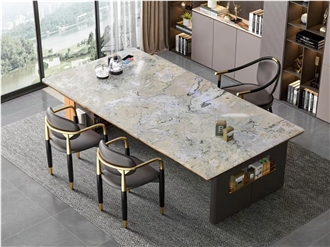 Luxury Monet Garden Quartzite Slabs For Interior Decor