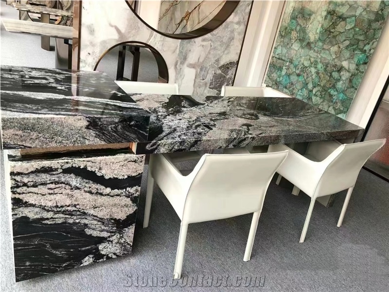 Manhattan Black With White Veins Black Slabs