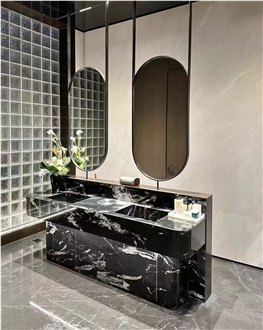 Manhattan Black With White Veins Black Slabs