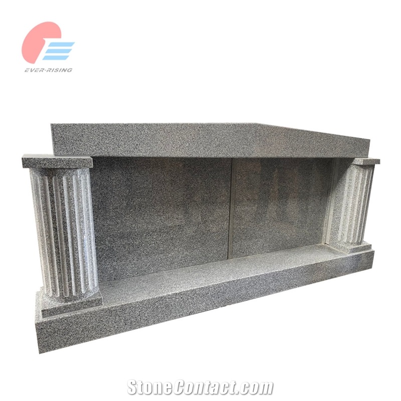 Cambodian G614c Granite Polished Double Mausoleum