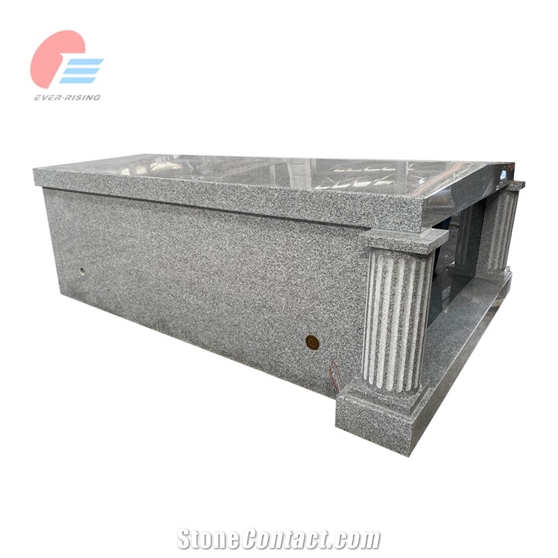 Cambodian G614c Granite Polished Double Mausoleum