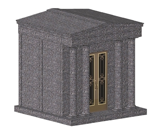 Maple Violet Brown G664 Granite 4 Crypt Walk-In Mausoleum